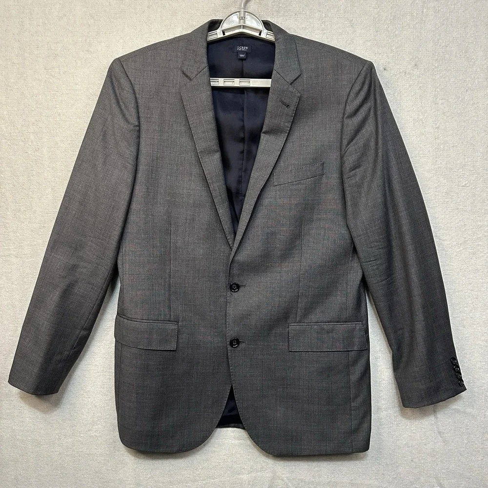 J Crew Ludlow Jacket Blazer Italian Wool Dark Gray Tollegno 1900 42L2 Button